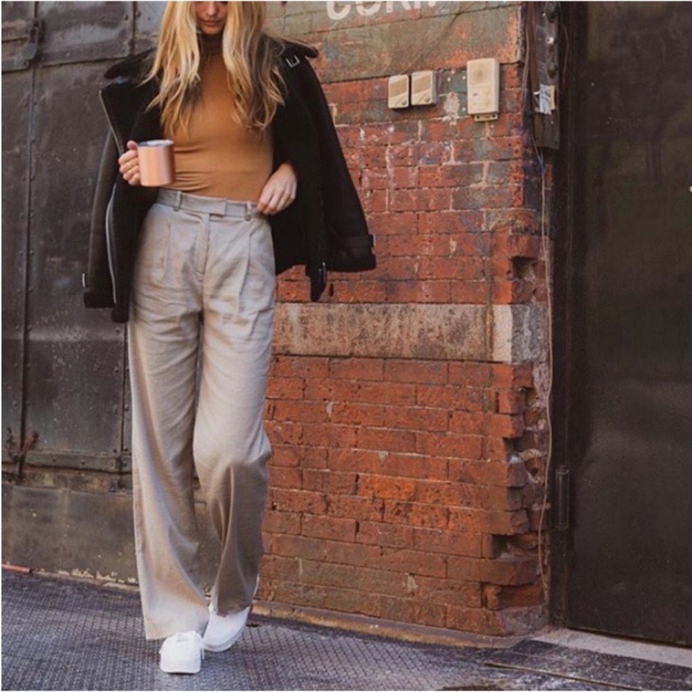 nwot Babaton Sadiki linen pant 12 cream/birch long 33”
